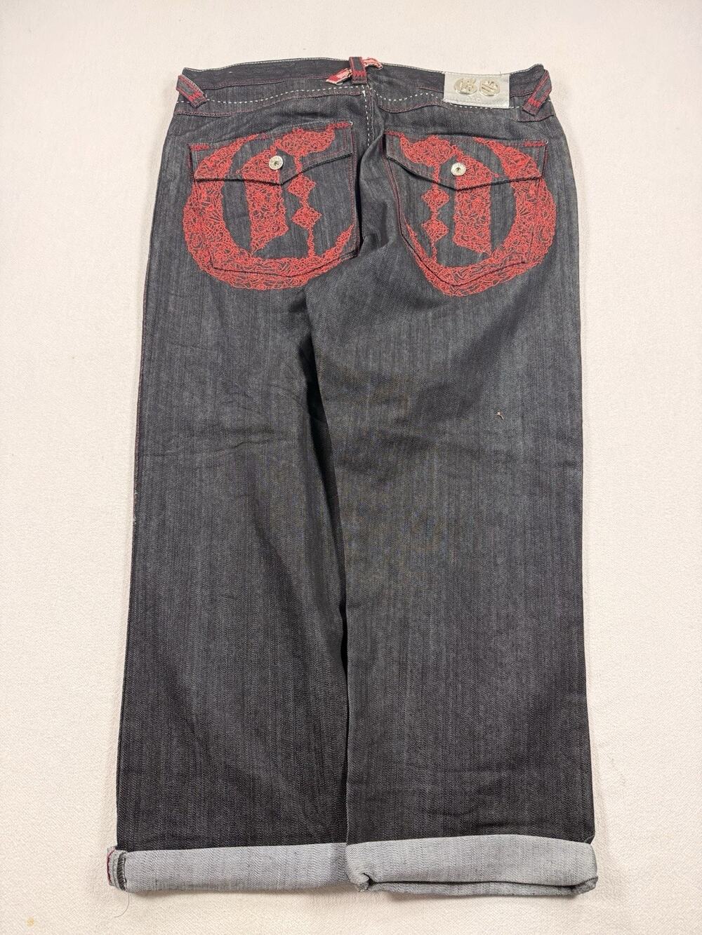 Y2k Hip Hop Style Baggy Jeans Size 40x32 Black Denim Jeans